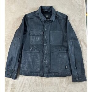 G-Star RAW Denim Jacket Blake Worker PM Mens Size Medium Black EUC